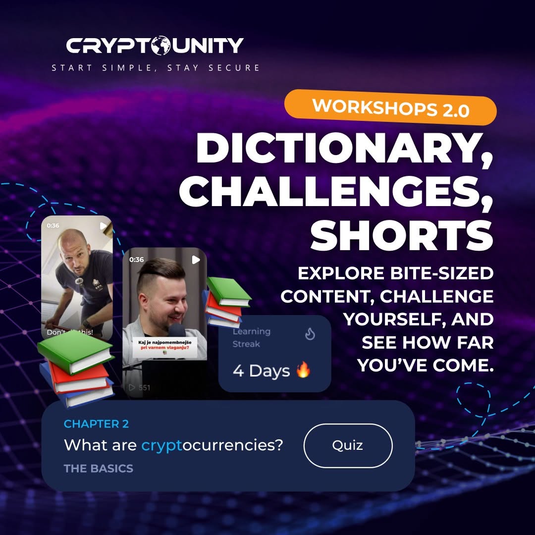 La pantalla de Talleres en la app de CryptoUnity